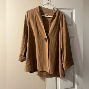 JM Collection Textured Cognac One Button Jacket Blazer